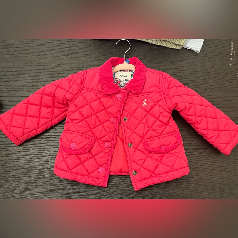 EUC Joules hot Pink quilted coat